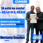 Vereador Hernany Gondim consegue verbas para saúde de Cumari