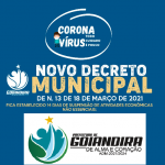 Prefeitura de Goiandira publica novo decreto suspendendo as atividades comerciais não essenciais