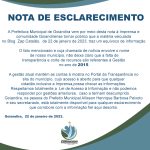 NOTA DE ESCLARECIMENTO DA PREFEITURA DE GOIANDIRA
