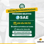 PRORROGADAS AS INSCRIÇÕES DO PROCESSO SELETIVO DA SAE