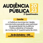 Prefeitura de Catalão realizará audiência pública para prestação de contas do 2º Quadrimestre de 2023